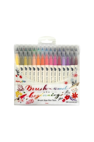 Pentel Brush Sing Pen Twin Çift Taraflı Fırça Uçlu Kalem Diğer