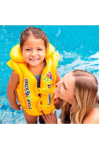 Şişme Can Yeleği Deniz Yeleği Şişme Cankurtaran Yelek Life Vest Yakalı Can Yeleği Emniyet 50x47 Cm.
