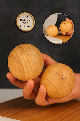 Ivory Ivo-bmb221 Bambu İkili Tuzluk Seti Krem