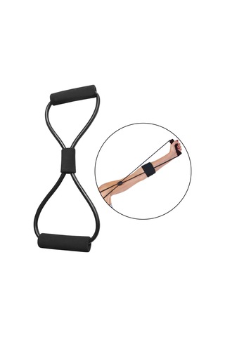 Dolıty 8 Şekilli Direnç Bandı Elastik Halat Ev Jimnastik Siyah Siyah