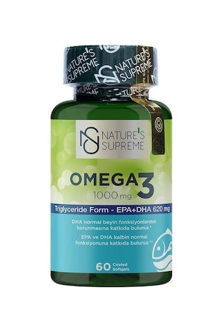 Natures Supreme Omega 3 1000 Mg 60 Kapsül Aromasiz