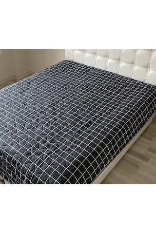Kapitoneli Battal Boy Çok Amaçlı Örtü 200 x 220 CM Gri