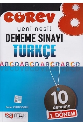 Nitelik 8. Sınıf Görev Türkçe 10 Deneme Sınavı 1.Dönem