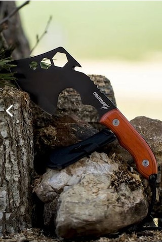 Proware Outdoor Fonksiyonel Ahşap Gövdeli Kamp Baltası 27 Cm Kahverengi