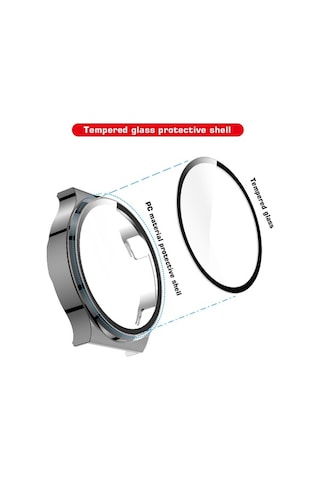 Sandwich Huawei Watch Gt 2 Pro 46mm Plated Pc Ekran Koruması - Gri + Temizleme Bezi Diğer