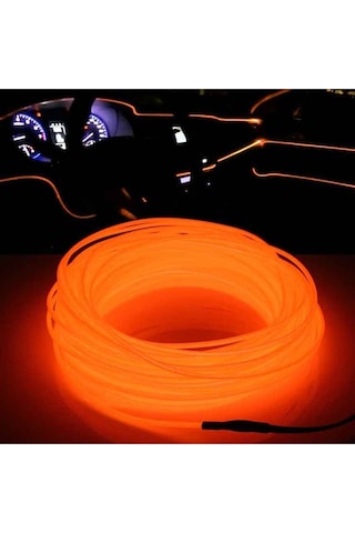 Her Araca Uyumlu Universal İp Neon Led - Turuncu Amber Portakal Renk 2 Metre 12v
