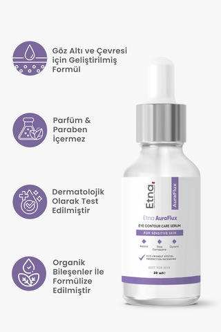 Etna Pharma Auraflux Göz Altı Torbalanma Ve Morluk Karşıtı, Aydınlatıcı Göz Altı Yenileme Bakım Serumu 30 Ml