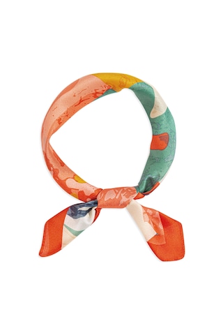 Mavi - Renkli Desenli Bandana 1910070-30874 Turuncu