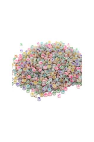 Karanlıkta Parlayan Harf Boncuk Elips 6 Mm Renkli 250 Gr
