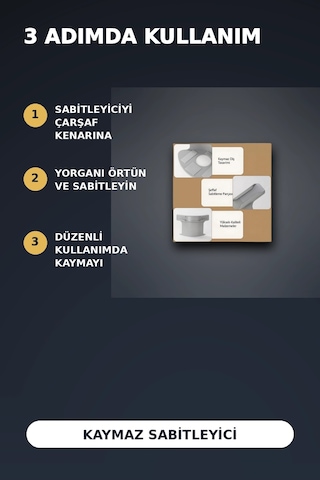 4'lü Şeffaf Çarşaf Ve Yorgan Sabitleyici Kaymaz Dişli Pratik Çözüm .