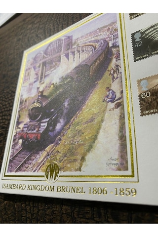 İngiltere Köprü Mimarı İsambard Kingdom Brunel Tren Köprüleri Temalı 2006 Limitli, Islak İmzalı, Tam Seri Pullu Buckingham Zarf Limited No: 279/350