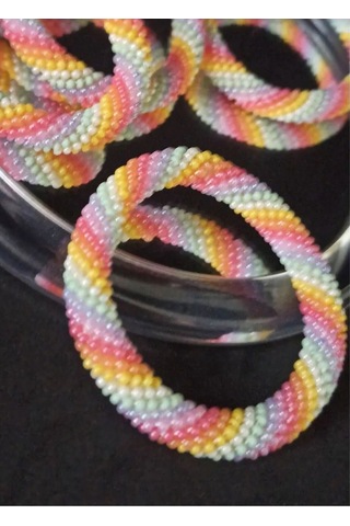 Pastel Tasarım El Yapımi Bileklik Bohem Tarz Pastel Tek Ebat Gold