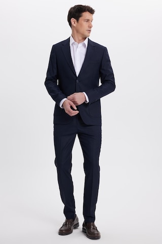 Tudors Erkek Regular Fit Lacivert Mono Yaka Beli Bağcıklı Torba Cepli Takım Elbise-41958 Lacivert