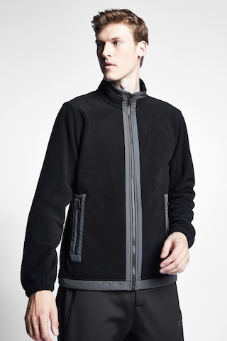 Lescon Siyah Erkek Polar Fermuarlı Sweatshirt 22K-1068 Siyah