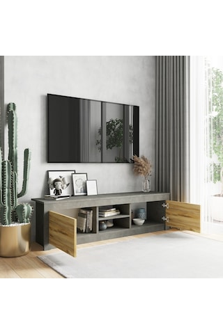 Robinhome Robin Home Tv Ünitesi Tv Sehpası 160Cm Keçe-Beton Dg12