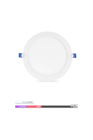 ACK Sıva Altı Yuvarlak LED Panel Armatür Beyaz Gövde 6500K Beyaz
