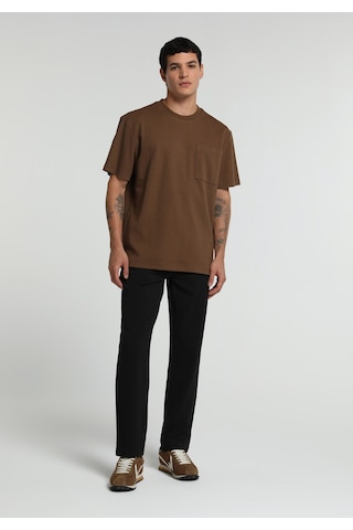 Colin's Colins Relaxed Fit Yuvarlak Yaka Düz Erkek Kahverengi Kısa Kol Tişört Cl1080498 Q1.v2 Tpe Gri