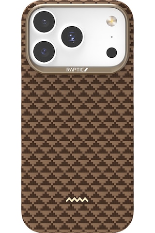 Apple Uyumlu iPhone 17 Pro Kılıf M-safe Şarj Özellikli Raptic Aramid Skin Origin Serisi Kapak Kahverengi