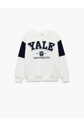 Koton Lisanslı Yale Beyaz Erkek Çocuk Sweatshirt 6wkb10027tk BEYAZ