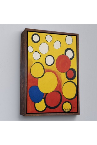 Çerçeveli Calder - Sarı Ve Kırmızı Küreler Tablosu - Orbs On Yellow And Red-7367