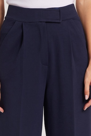Tudors Kadın Regular Fit Klasik Kesim Cırt Kapamalı Geniş Paça Lacivert Pantolon-39577 Lacivert