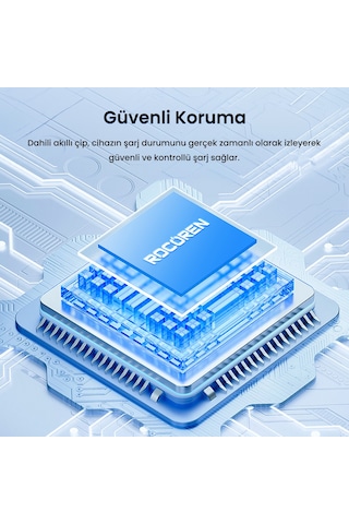 Rocoren 10000mah 22.5w Powerbank Pd Hızlı Şarj, 3 Çıkışlı Usb-c + Çift Usb-a Tablet Ve Telefonlarla Uyumlu Taşınabilir Şarj Cihazı Beyaz Siyah 02523102