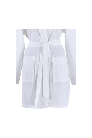 Zeynep Tekstil Waffle Pike %100 Pamuklu Bornoz Unisex Premium Yeni Trend Bornozu 153-99-1312-4 Beyaz