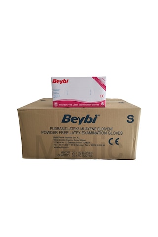 Beybi Lateks Pudrasız Muayene Eldiveni 100'lü x 20 Adet Beyaz S