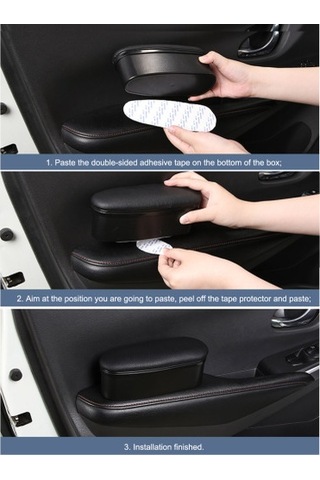 2'si 1 Arada Araba Sol Kapı Kol Dayama Desteği Saklama Kutusu Sol El Korkuluğu Desteği Yorgunluk Önleyici Araba İç Aksesuarı Bej