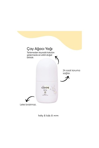 Clooe Unisex Clooe Lekesiz Fresh Gözenek Kapatmaz Ter Kokusu Önleyici Doğal Roll-On 50 ML