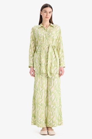 Defacto Relax Fit Desenli Viskon Uzun Kollu Tunik D9753ax25smgn1146 Yeşil