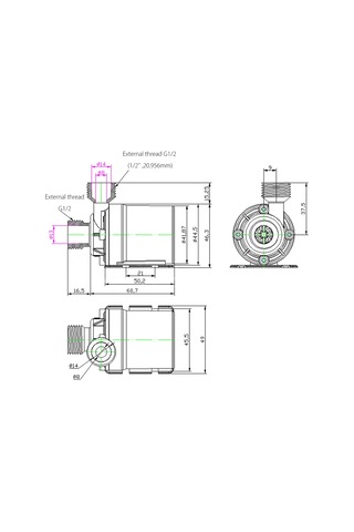 Ultra Sessiz Mini Dc12v Kaldırma 5m 800l - H Fırçasız Su Pompası