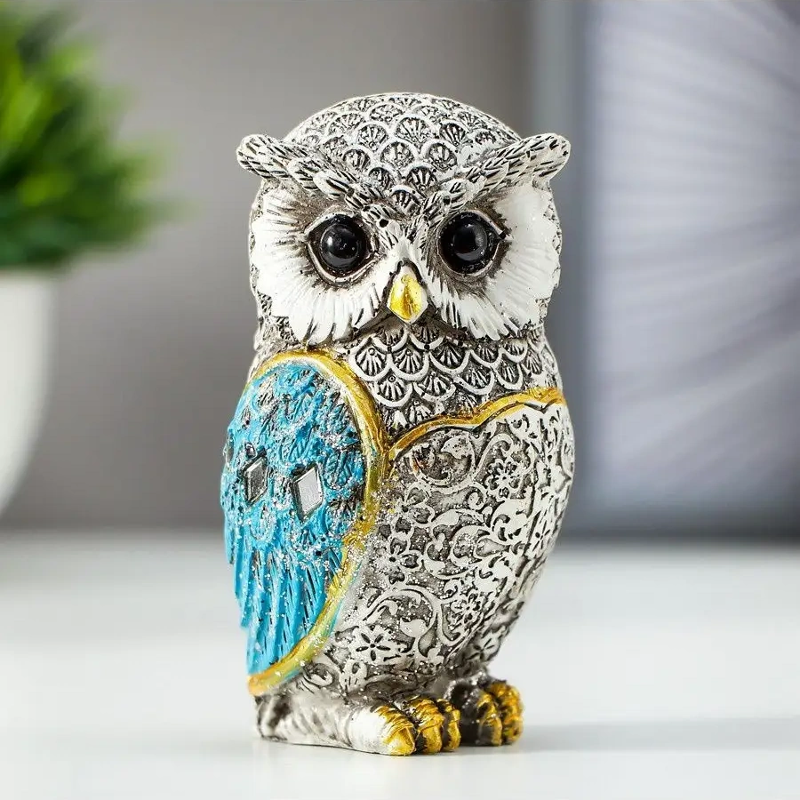 Simalend Baykuş Heykeli Raflık Dekor 25707162