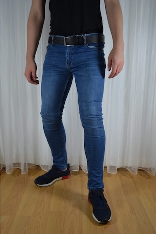 Bomonti Erkek Mavi Agree Slim Davıt Kot Pantolon Mavi