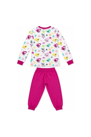 Novalisse Kız Çocuk Premium Penye Koala Desenli Uzun Kollu Pijama Takımı 2-11 Yaş - Fuşya Çoklu Renk
