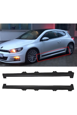 Vw Scirocco R Yan Marşpiyel Seti Plastik 2 Adet Mat Siyah 2008 -2017 Karlık+ek+bodykit
