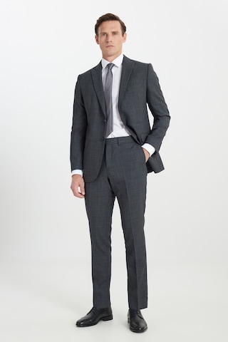 AC&Co / Altınyıldız Classics Erkek Antrasıt Yünlü Cordura Kumaş Slim Fit Dar Kesim Kırlangıç Yaka Desenli Kapak Cepli Takım Elbise Antrasıt