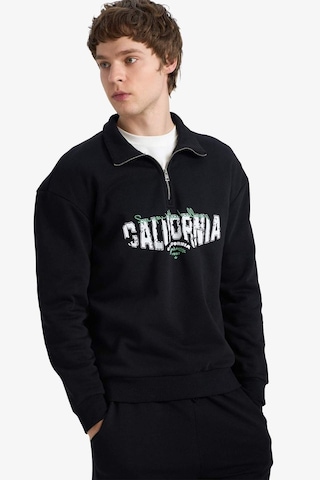 Defacto Boxy Fıt Dik Yaka Baskılı Sweatshirt F8186ax26spbk81 Siyah-bk81