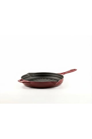 Hosse Yuvarlak Döküm Grill Izgara Tava 24cm Kırmızı