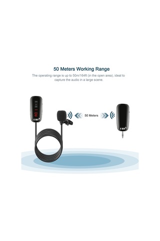 Lemestar Kablosuz Uhf Mikrofon Seti - 50m Menzilli, Akıllı Telefon/pc Uyumlu, Canlı Yayın Ve Kayıt İçin
