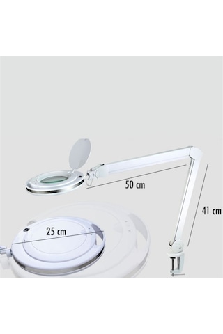 6017-8 Ayarlanabilir işık Seviyeli Masaüstü Büyüteç Lup (8x)