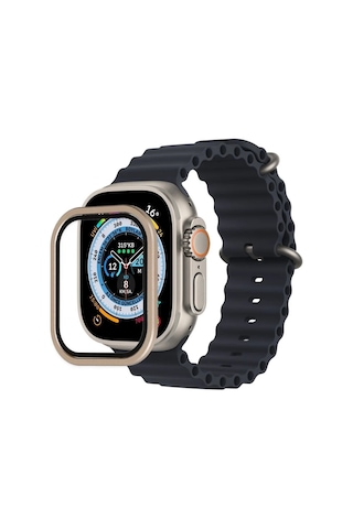 Watch Ultra 49mm Alüminyum Kasa Cam Ekran Koruyucu - Gold