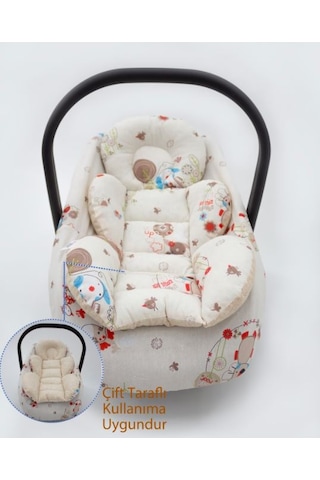 Mordesing Bebek Puset Minderi ve Çarşaf 2'li Set Animal Serisi Beyaz