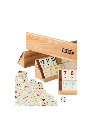 Hedef Okey Takımı Ahşap Istaka Fildişi Taş