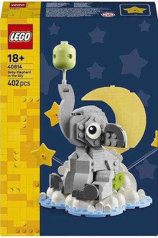 LEGO® Gökyüzündeki Yavru Fil 40814 – Yetişkinler için İnşa Edilebilen Yavru Fil İçeren Dekoratif Model Yapım Seti (402 Parça)
