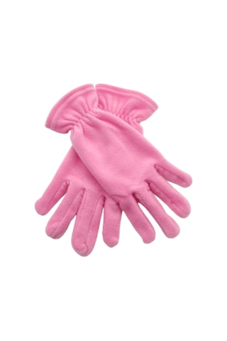 Kadın Kışlık Pembe Termal Polar Eldiven - Polar Bere 2'li Set Pembe