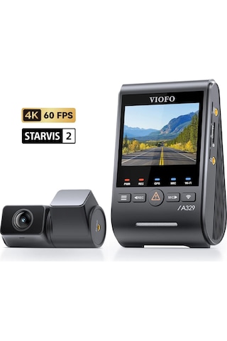 Viofo A329s 2 Kameralı Ön Ve Arka 4k 60fps+2k Wi-fi 6 Hdr Sony Starvıs 2 Sensör Gps'li Ssd Destekli Araç Kamerası