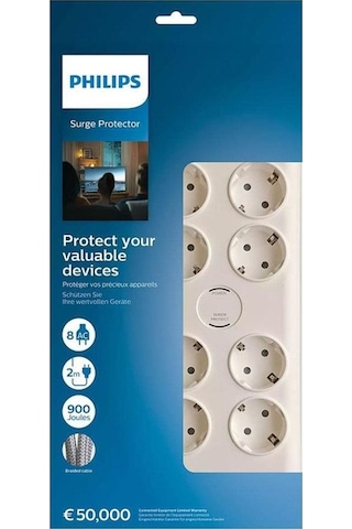 Spn7080wa/62 Akım Korumalı Priz 900j 8'li - 2m