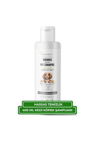 Greenwich Kedi ve Köpek Şampuanı Doğal İçerikli Vegan Şampuan Günlük Tüy Bakımı Nazik Temizlik ve Ekonomik Boy 400 ML
