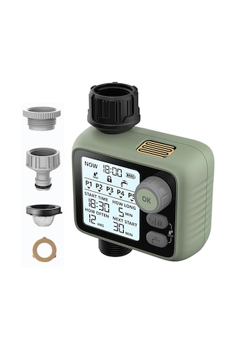 Otomatik Bahçe Sulama Zamanlayıcısı - 5 Programlı Lcd Ekranlı Akıllı Sulama Sistemi Ipx5 Su Geçirmez